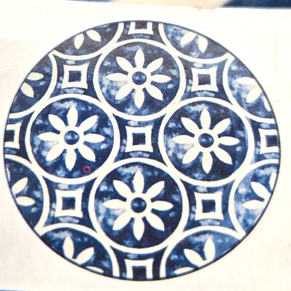 Mainstays Stoneware Dinner Plates 10.5"  Modern Floral Blue & White Set of 4 NEW